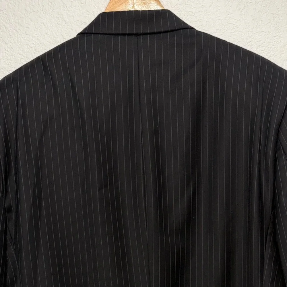 Lauren Ralph Lauren Mens 44S Black Pinstripe 100% Wool Blazer Suit Jacket 44S